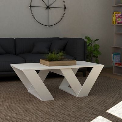 Mourah Pipra Coffee Table - White - 2 Years Warranty