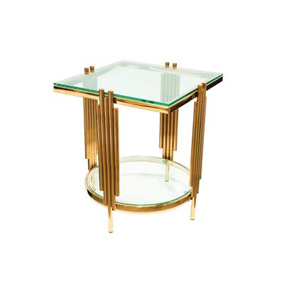 Maple Home Accent Round Side Table Luxury Sturdy Golden Metal Frame Legs Coffee Table Marble Top End Table Rust Resistant Bedside Sofa Living Bedroom Furniture