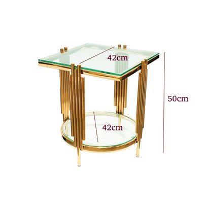 Maple Home Accent Round Side Table Luxury Sturdy Golden Metal Frame Legs Coffee Table Marble Top End Table Rust Resistant Bedside Sofa Living Bedroom Furniture