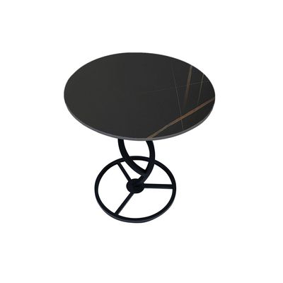 Maple Home Accent Round Side Table Luxury Sturdy Metal Frame Legs Coffee Table Marble Top End Table Rust Resistant Bedside Sofa Living Bedroom Furniture