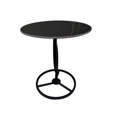 Maple Home Accent Round Side Table Luxury Sturdy Metal Frame Legs Coffee Table Marble Top End Table Rust Resistant Bedside Sofa Living Bedroom Furniture