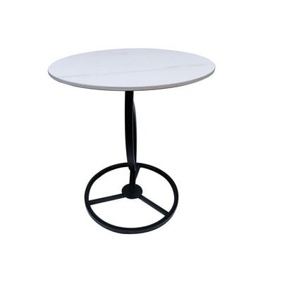 Maple Home Accent Round Side Table Luxury Sturdy Metal Frame Legs Coffee Table Marble Top End Table Rust Resistant Bedside Sofa Living Bedroom Furniture