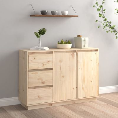 vidaXL Sideboard 111x34x75 cm Solid Wood Pine