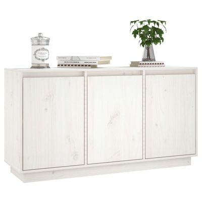 vidaXL Sideboard White 111x34x60 cm Solid Wood Pine