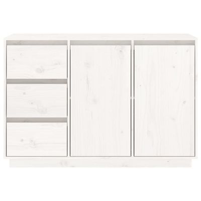 vidaXL Sideboard White 111x34x75 cm Solid Wood Pine