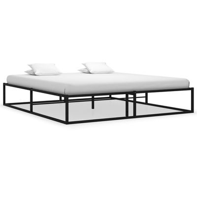 vidaXL Bed Frame Black Metal 160x200 cm