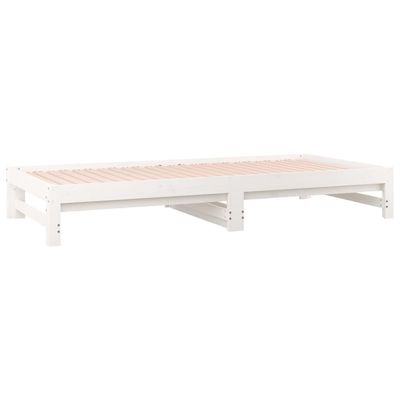 vidaXL Pull-out Day Bed White 2x(80x200) cm Solid Wood Pine