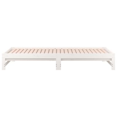 vidaXL Pull-out Day Bed White 2x(80x200) cm Solid Wood Pine