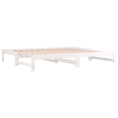 vidaXL Pull-out Day Bed White 2x(80x200) cm Solid Wood Pine