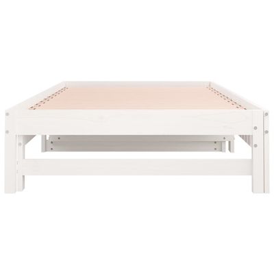 vidaXL Pull-out Day Bed White 2x(80x200) cm Solid Wood Pine