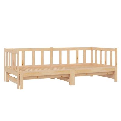 vidaXL Pull-out Day Bed 2x(90x200) cm Solid Wood Pine