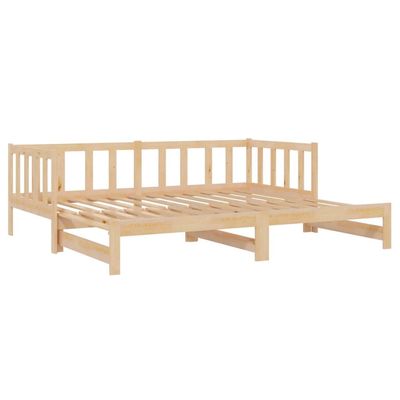 vidaXL Pull-out Day Bed 2x(90x200) cm Solid Wood Pine