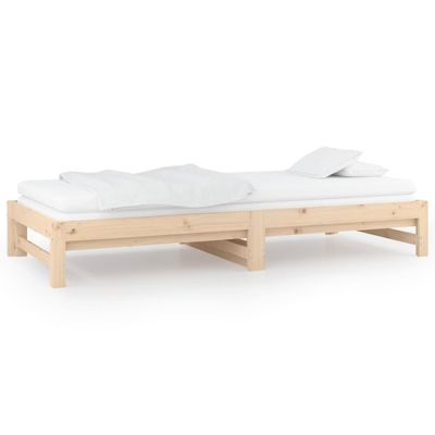 vidaXL Pull-out Day Bed 2x(90x200) cm Solid Wood Pine