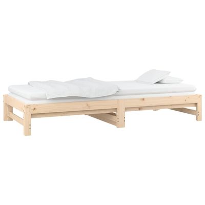 vidaXL Pull-out Day Bed 2x(90x200) cm Solid Wood Pine