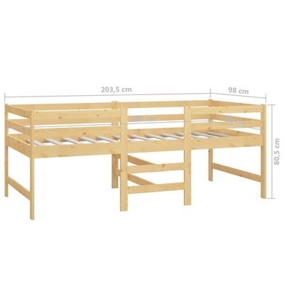 vidaXL Bed Frame 90x200 cm Solid Wood Pine