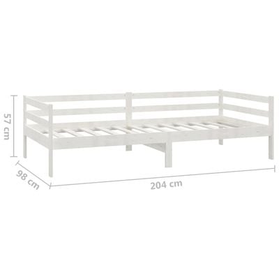 vidaXL Day Bed White 90x200 cm Solid Wood Pine