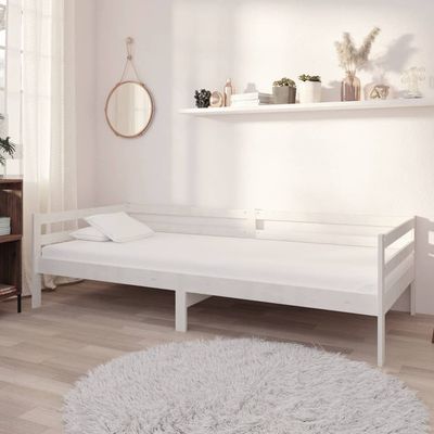 vidaXL Day Bed White 90x200 cm Solid Wood Pine