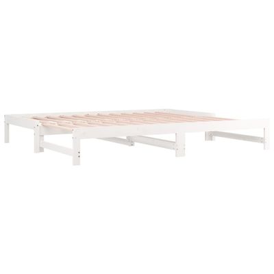 vidaXL Pull-out Day Bed White 2x(90x200) cm Solid Wood Pine