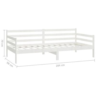 vidaXL Day Bed White 90x200 cm Solid Wood Pine