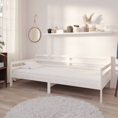 vidaXL Day Bed White 90x200 cm Solid Wood Pine