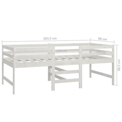 vidaXL Bed Frame White 90x200 cm Solid Wood Pine