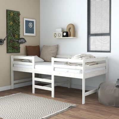 vidaXL Bed Frame White 90x200 cm Solid Wood Pine