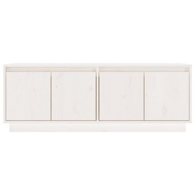 vidaXL TV Cabinet White 110x34x40 cm Solid Wood Pine