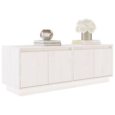 vidaXL TV Cabinet White 110x34x40 cm Solid Wood Pine