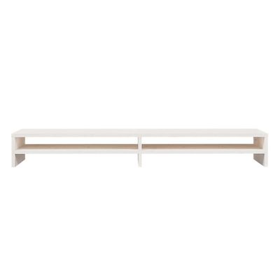 vidaXL Monitor Stand White 100x24x13 cm Solid Wood Pine