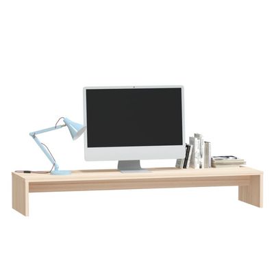 vidaXL Monitor Stand 100x27x15 cm Solid Wood Pine