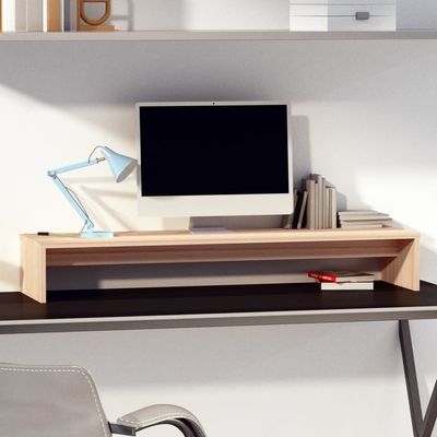 vidaXL Monitor Stand 100x27x15 cm Solid Wood Pine