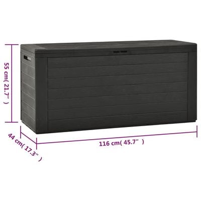 vidaXL Garden Storage Box Anthracite 116x44x55 cm