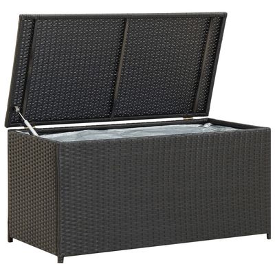 vidaXL Garden Storage Box Poly Rattan 100x50x50 cm Black