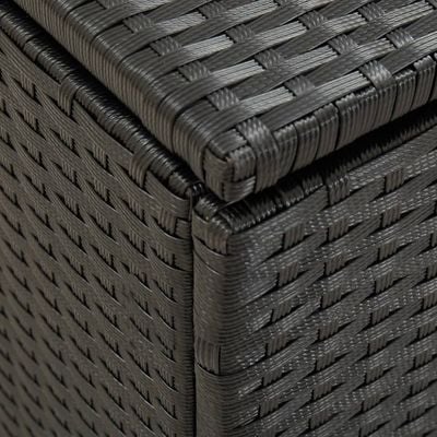 vidaXL Garden Storage Box Poly Rattan 100x50x50 cm Black