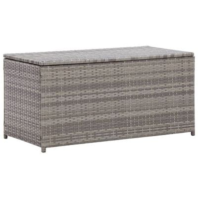 vidaXL Garden Storage Box Poly Rattan 100x50x50 cm Grey