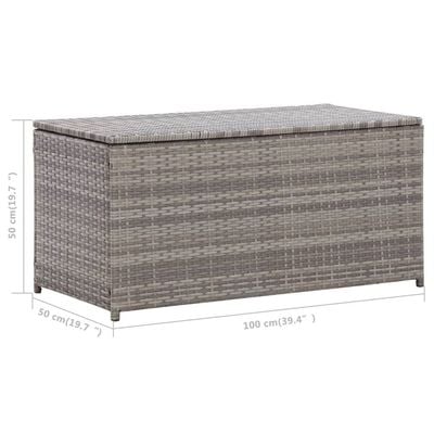 vidaXL Garden Storage Box Poly Rattan 100x50x50 cm Grey