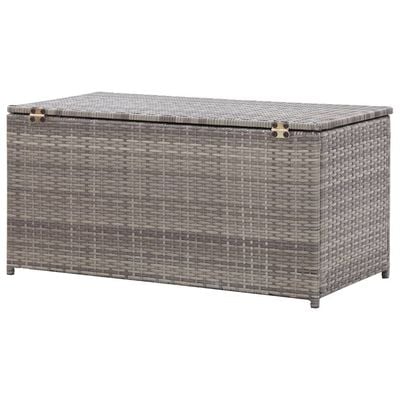 vidaXL Garden Storage Box Poly Rattan 100x50x50 cm Grey