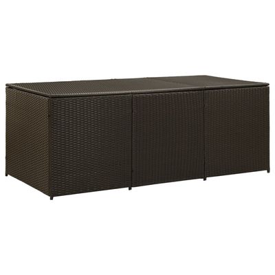 vidaXL Garden Storage Box Poly Rattan 180x90x70 cm Brown