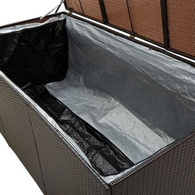 vidaXL Garden Storage Box Poly Rattan 180x90x70 cm Brown