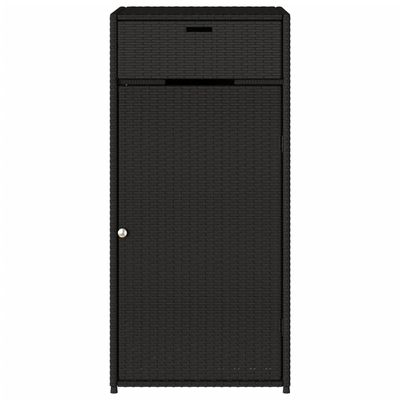 vidaXL Garden Storage Cabinet Black 55x55x111 cm Poly Rattan