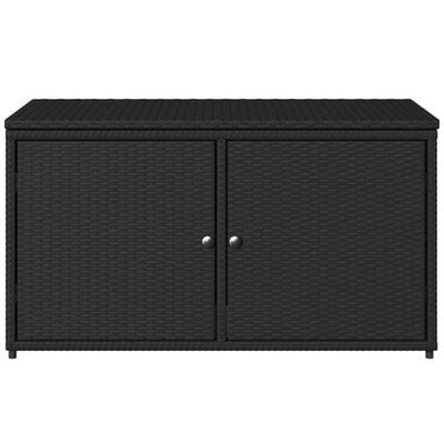 vidaXL Garden Storage Cabinet Black 110x55x60.5 cm Poly Rattan