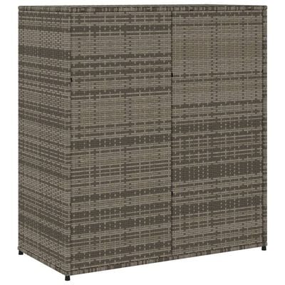 vidaXL Garden Storage Cabinet Grey 105x55x113 cm Poly Rattan