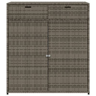 vidaXL Garden Storage Cabinet Grey 105x55x113 cm Poly Rattan