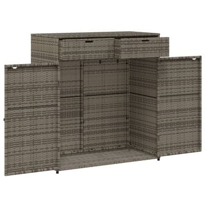 vidaXL Garden Storage Cabinet Grey 105x55x113 cm Poly Rattan