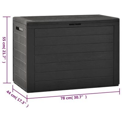 vidaXL Garden Storage Box Anthracite 78x44x55 cm