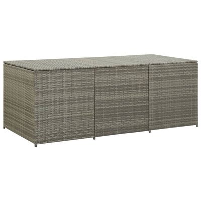 vidaXL Garden Storage Box Poly Rattan 180x90x70 cm Grey