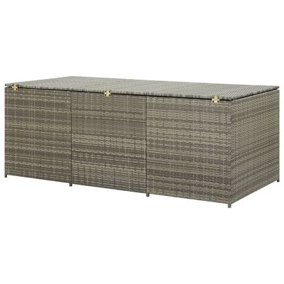 vidaXL Garden Storage Box Poly Rattan 180x90x70 cm Grey