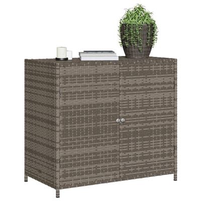 vidaXL Garden Storage Cabinet Grey 83x45x76 cm Poly Rattan