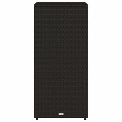 vidaXL Garden Storage Cabinet Black 50x55x115 cm Poly Rattan