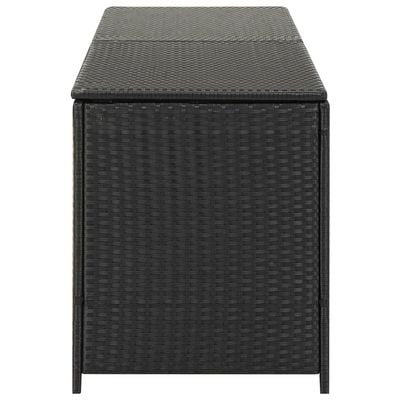 vidaXL Garden Storage Box Poly Rattan 200x50x60 cm Black